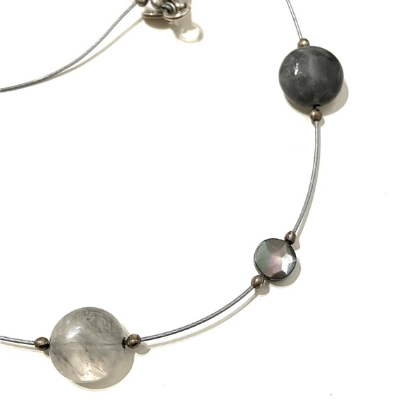 Silpada Mother of Pearl & Quartz Floating Station Necklace - Picture 4 of 6